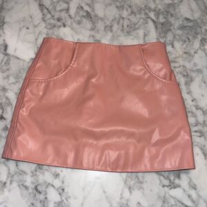 NWT PETITE MAISON KIDS PINK VEGAN LEATHER SKIRT 12M
